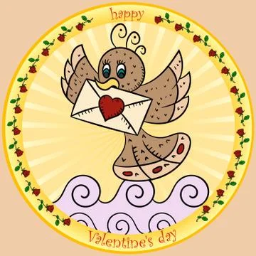 Color illustrations in the style of childrens scribbles on the theme of Valen Stock Illustration
