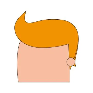 Color image cartoon faceless side view man with hairstyle Stockillustratie