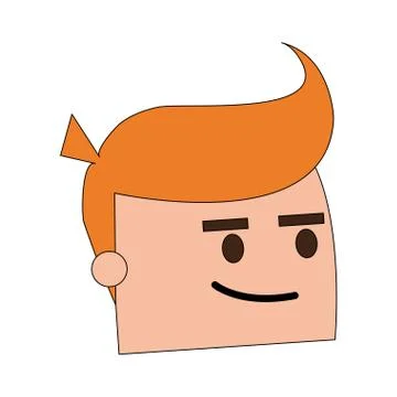 Color image side view face cartoon man with picardy expression Stockillustratie