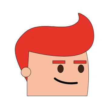 Color image side view face cartoon man with expression of satisfaction Stockillustratie