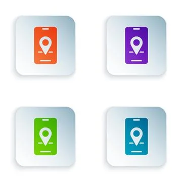 Color Infographic of city map navigation icon isolated on white background... Stock Illustration