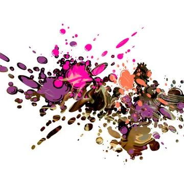Color ink splashes Stock Illustration