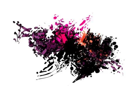 Color ink splashes Illustrazione stock
