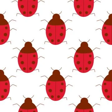 Color insect ladybird ladybug. Pattern, textile . Stockillustratie