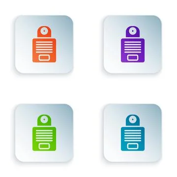 Color Intercom icon isolated on white background. Set colorful icons in squar Stock Illustration