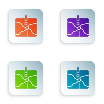 Color Intersection point icon isolated on white background. Set colorful icons Illustrazione stock