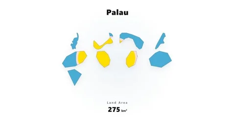 Color island shapes hovering and assembling as abstract geography icons over Stock Footage 345645073