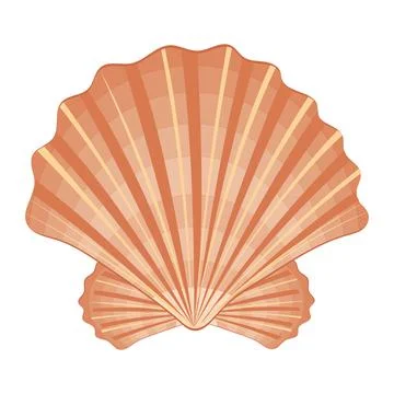 Color isolated seashell, isolated vector illustration in cartoon style Stock Illustration