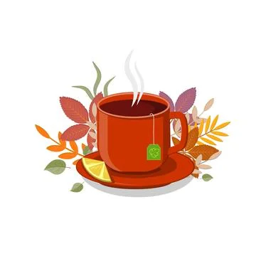 Color isolated Vector illustration of tea party tableware Stock Illustration