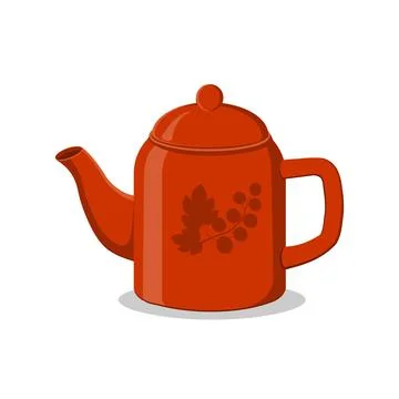 Color isolated Vector illustration of tea party tableware Stock Illustration