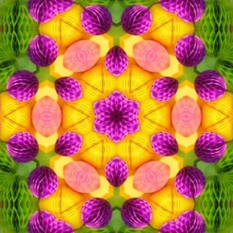 Color Kaleidoscope geometric sequence pattern Stock Footage 227454863