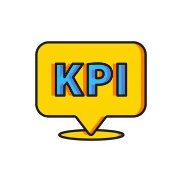Color KPI - Key performance indicator icon isolated on white background. Fl.. Stock Illustration