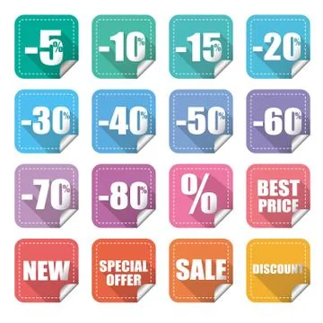 Color labels Stock Illustration