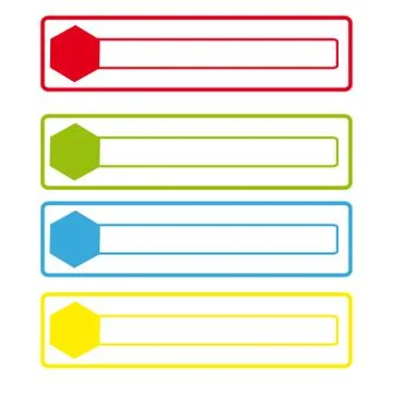 Color labels on white background Stock Illustration