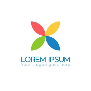 Color leaf logo design vector template. Stock vector illustration isolated on Stock Illustration