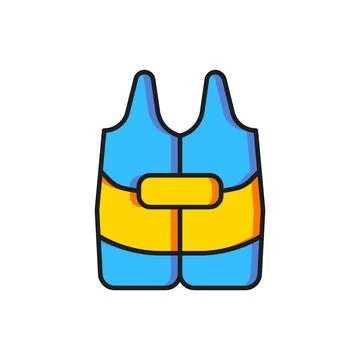 Color Life jacket icon isolated on white background. Life vest icon. Extrem.. Stock Illustration