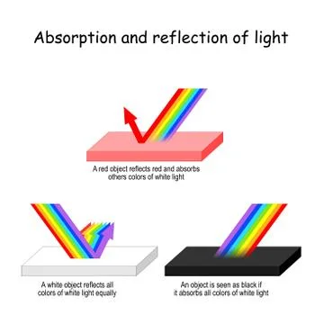 Color light Absorption and reflection. Stock Illustration
