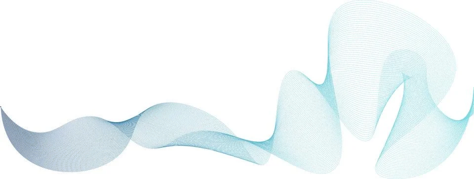 Color light blue abstract background, vector wave of flowing particles, curvy Stock Illustration