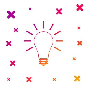 Color Light bulb with rays shine icon isolated on white background. Energy and 스톡 일러스트