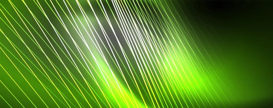 Color light with lines, outer space background, bright rays Stock Illustration