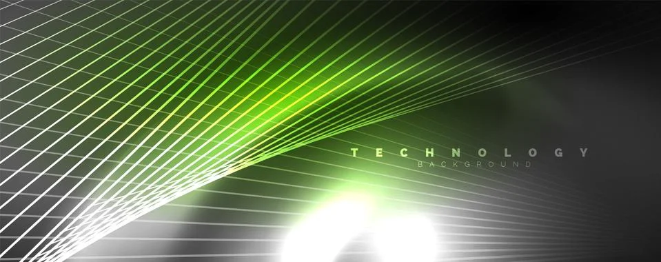 Color light with lines, outer space background, bright rays Stock Illustration