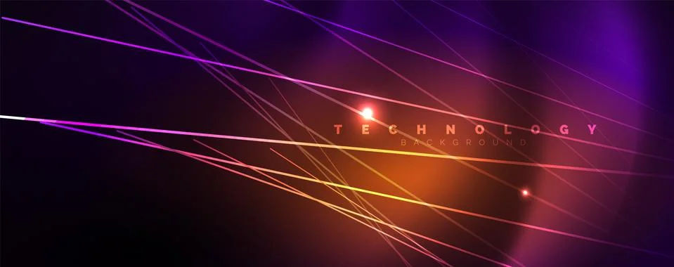 Color light with lines, outer space background, bright rays Illustrazione stock