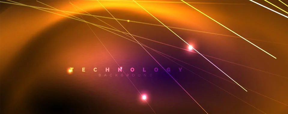 Color light with lines, outer space background, bright rays Stock Illustration