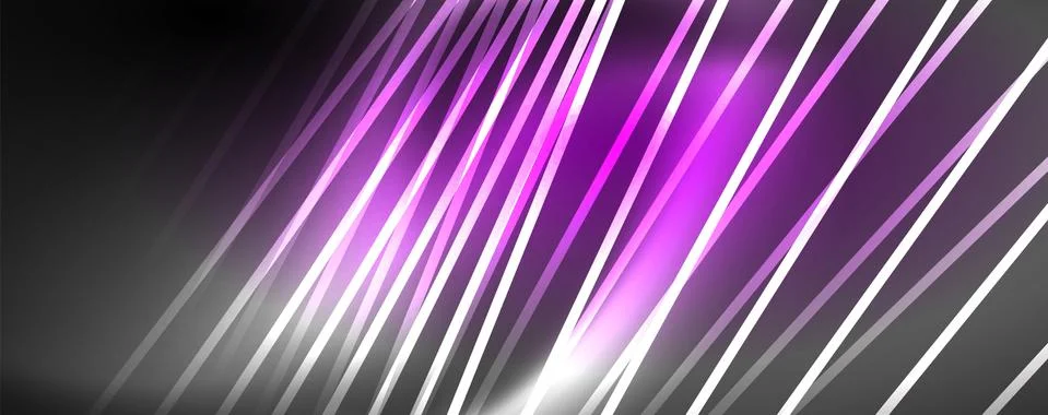 Color light with lines, outer space background, bright rays Illustrazione stock