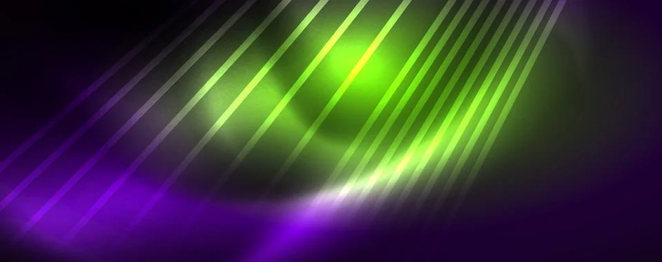 Color light with lines, outer space background, bright rays Illustrazione stock