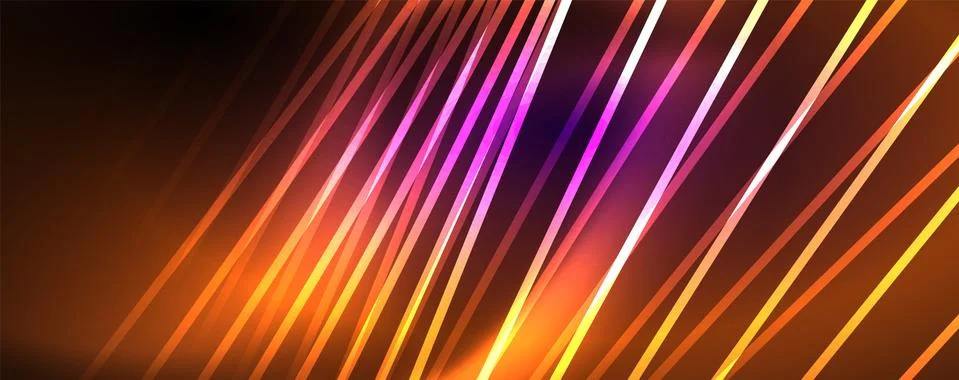 Color light with lines, outer space background, bright rays Stock Illustration