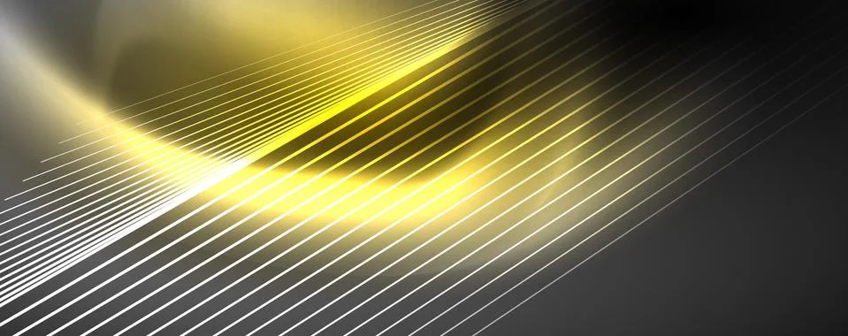 Color light with lines, outer space background, bright rays Stock Illustration