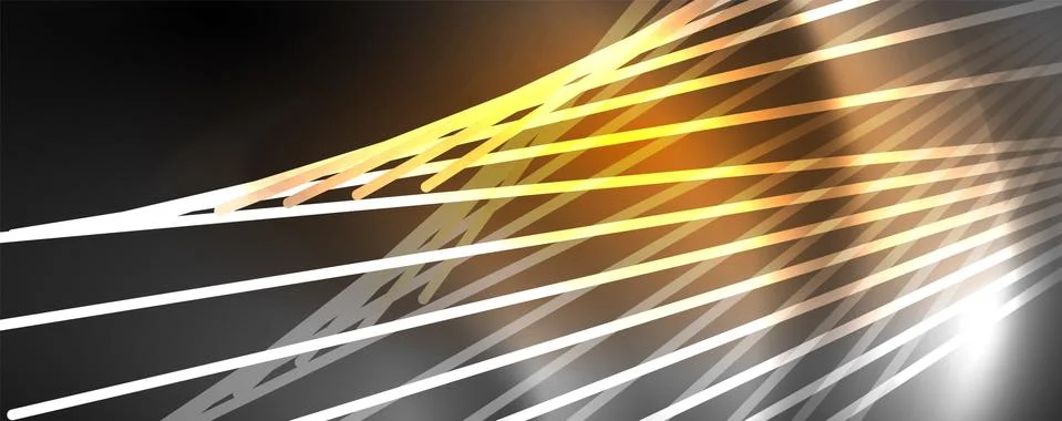 Color light with lines, outer space background, bright rays Illustrazione stock