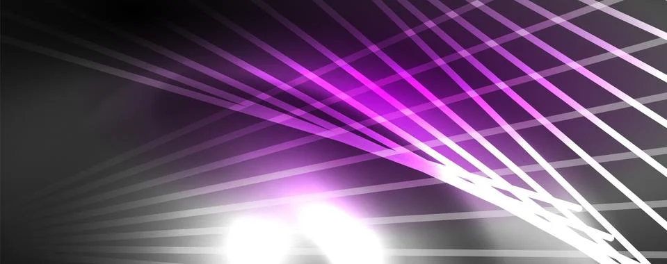 Color light with lines, outer space background, bright rays Illustrazione stock