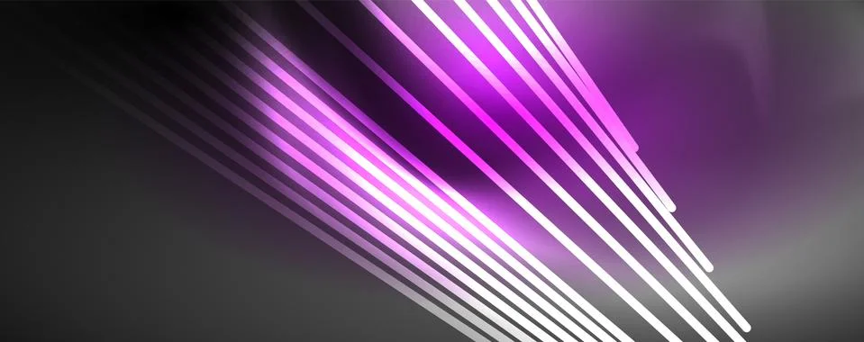 Color light with lines, outer space background, bright rays Stock Illustration