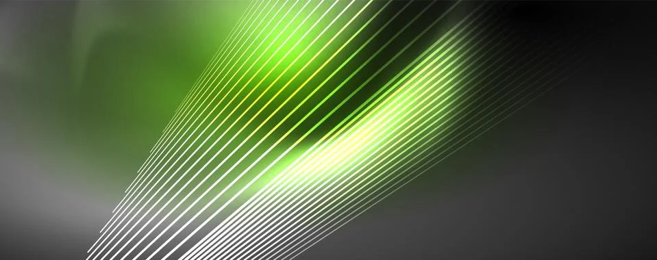 Color light with lines, outer space background, bright rays Stock Illustration