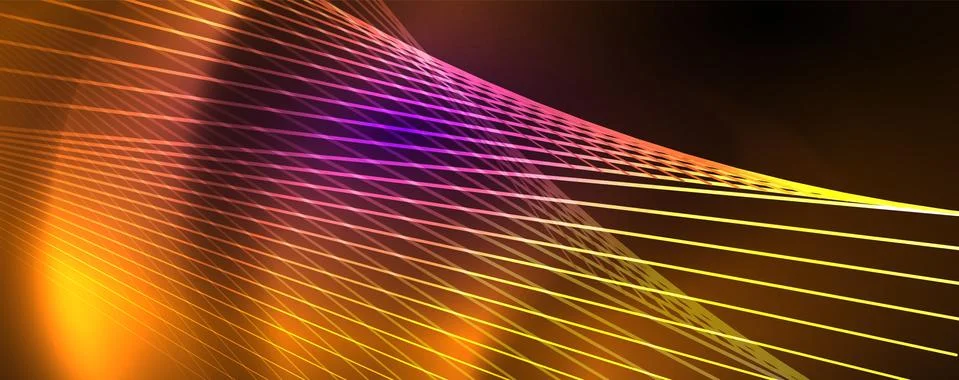Color light with lines, outer space background, bright rays Illustrazione stock