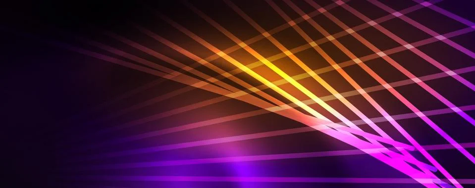 Color light with lines, outer space background, bright rays Stock Illustration