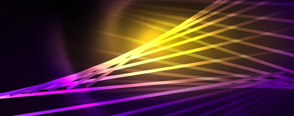 Color light with lines, outer space background, bright rays Stock Illustration