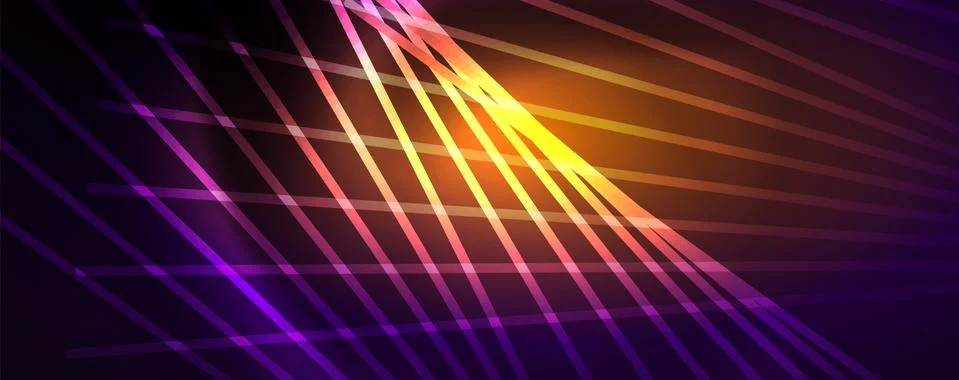 Color light with lines, outer space background, bright rays Stock Illustration