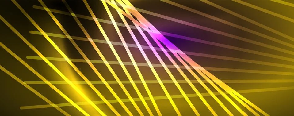 Color light with lines, outer space background, bright rays Stock Illustration