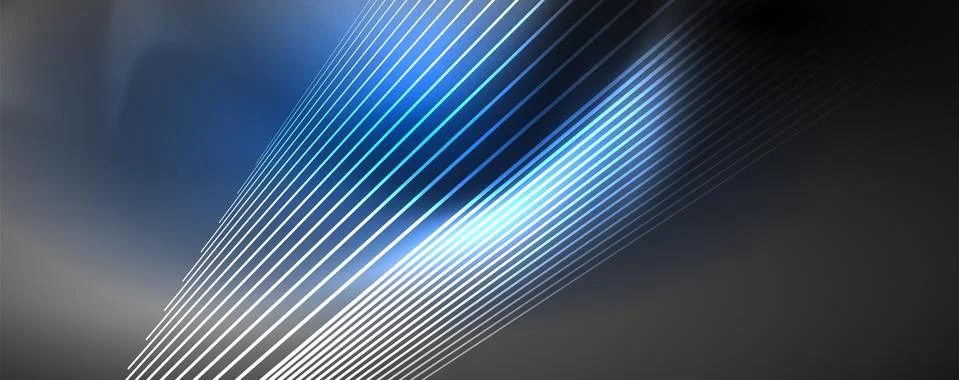 Color light with lines, outer space background, bright rays Stock Illustration
