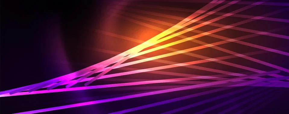 Color light with lines, outer space background, bright rays Stock Illustration