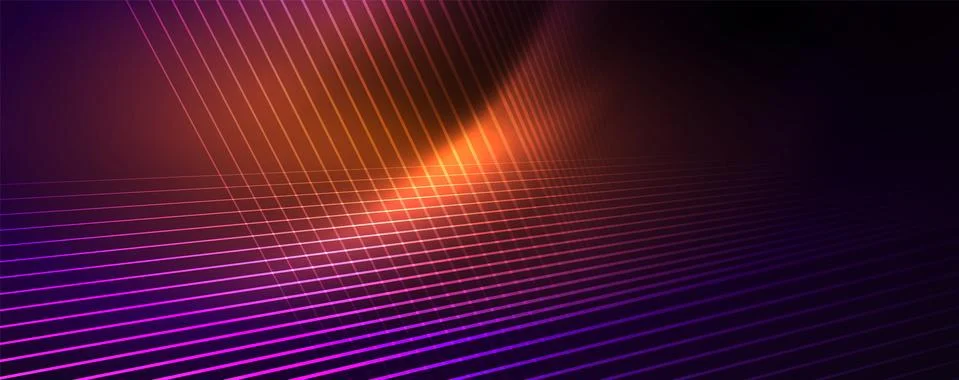 Color light with lines, outer space background, bright rays Illustrazione stock