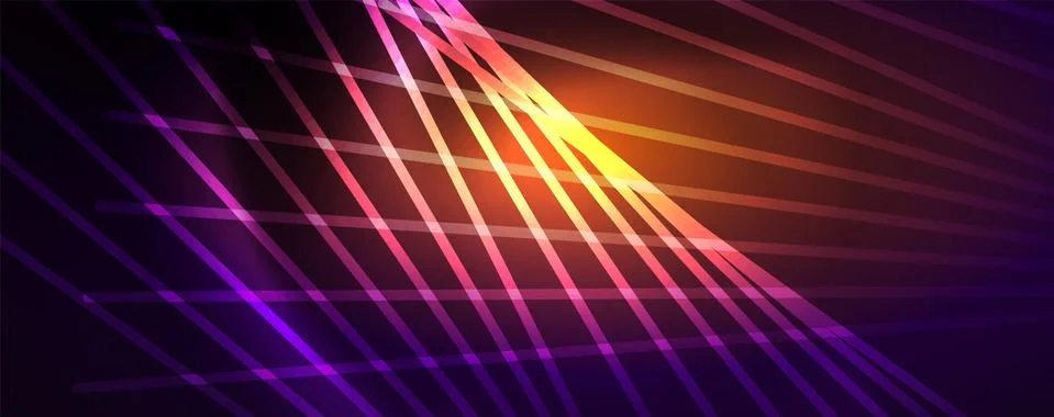 Color light with lines, outer space background, bright rays Stock Illustration