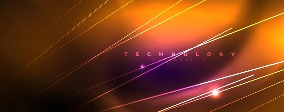 Color light with lines, outer space background, bright rays Stock Illustration