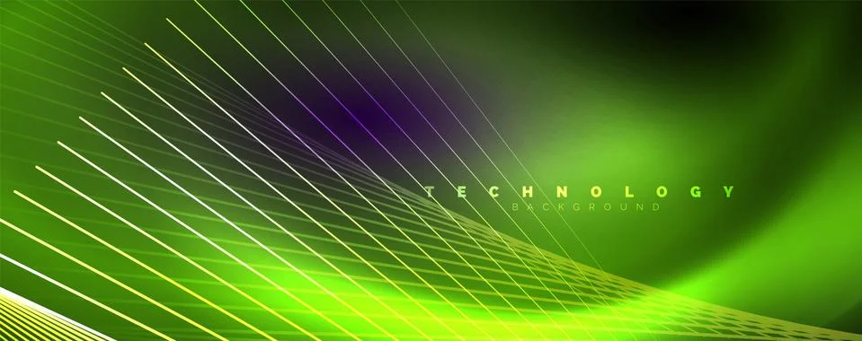 Color light with lines, outer space background, bright rays Illustrazione stock
