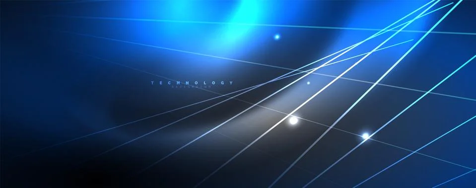 Color light with lines, outer space background, bright rays Illustrazione stock