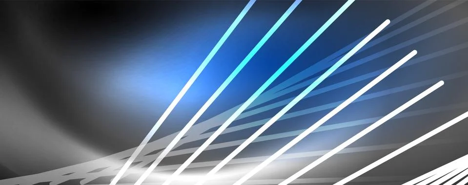 Color light with lines, outer space background, bright rays Illustrazione stock