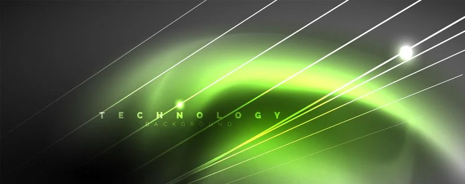 Color light with lines, outer space background, bright rays Illustrazione stock