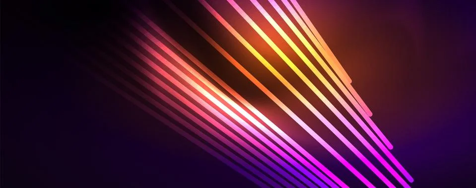 Color light with lines, outer space background, bright rays Stock Illustration